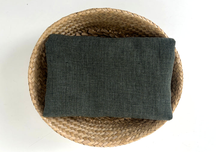 Linen Blend Mini Gingham Fabric – Delavé Texture, Medium Weight 8065 8075