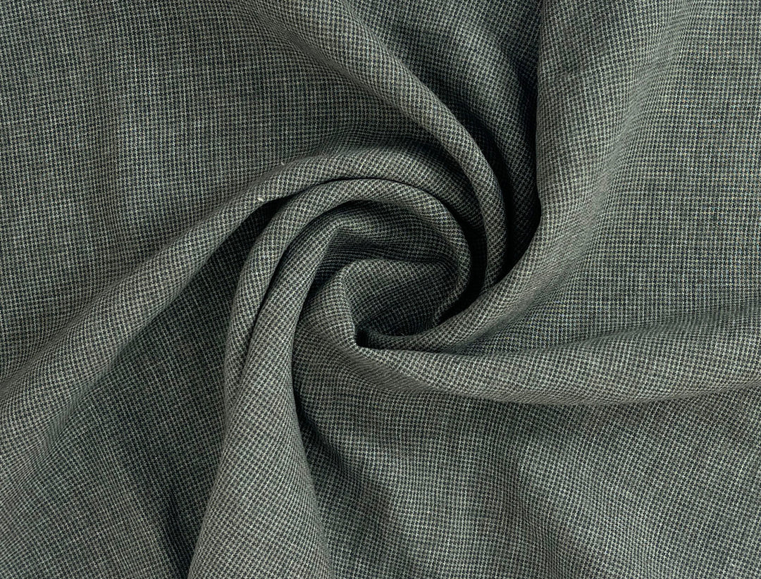 Linen Blend Mini Gingham Fabric – Delavé Texture, Medium Weight 8065 8075