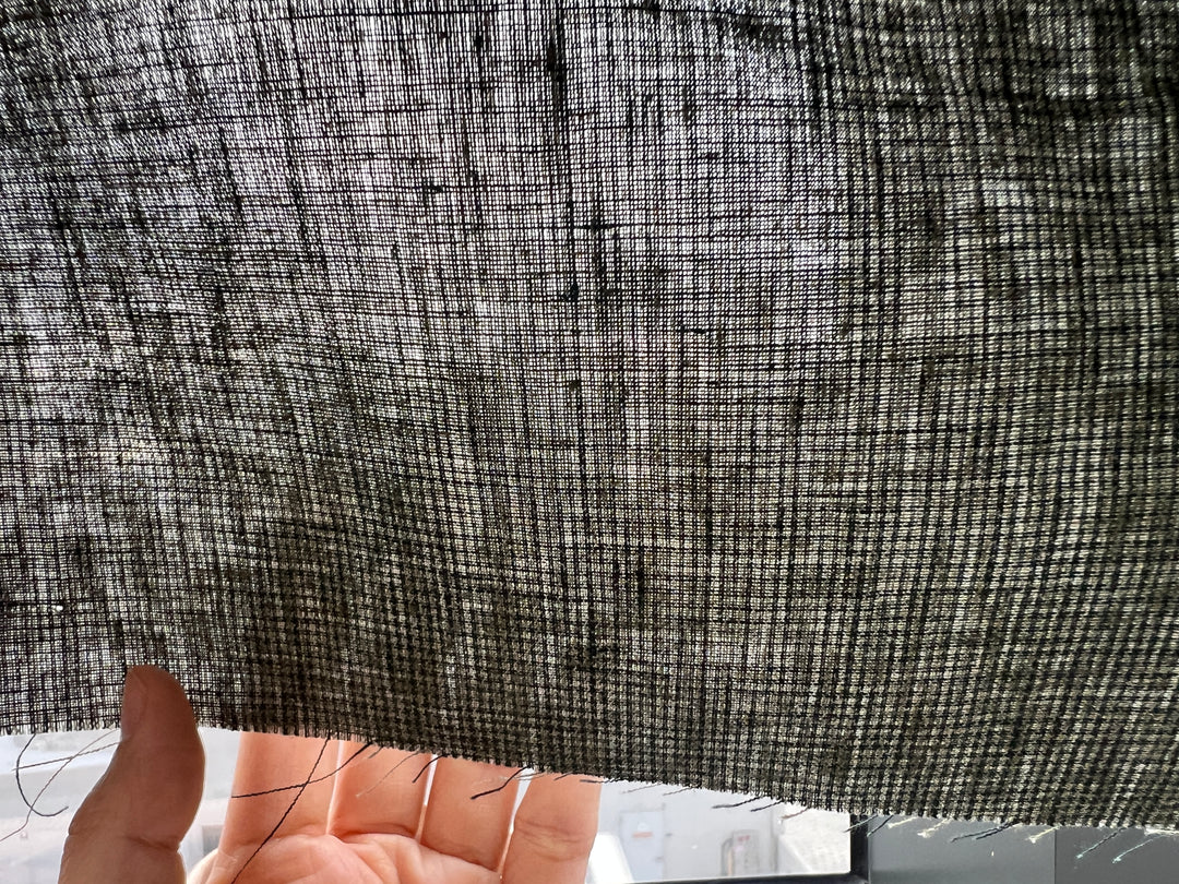 Linen Blend Mini Gingham Fabric – Delavé Texture, Medium Weight 8065 8075