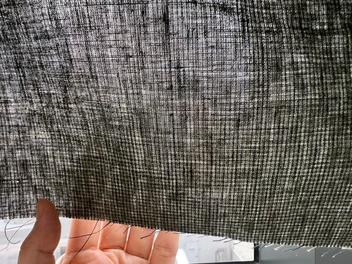 Linen Blend Mini Gingham Fabric – Delavé Texture, Medium Weight 8065 8075