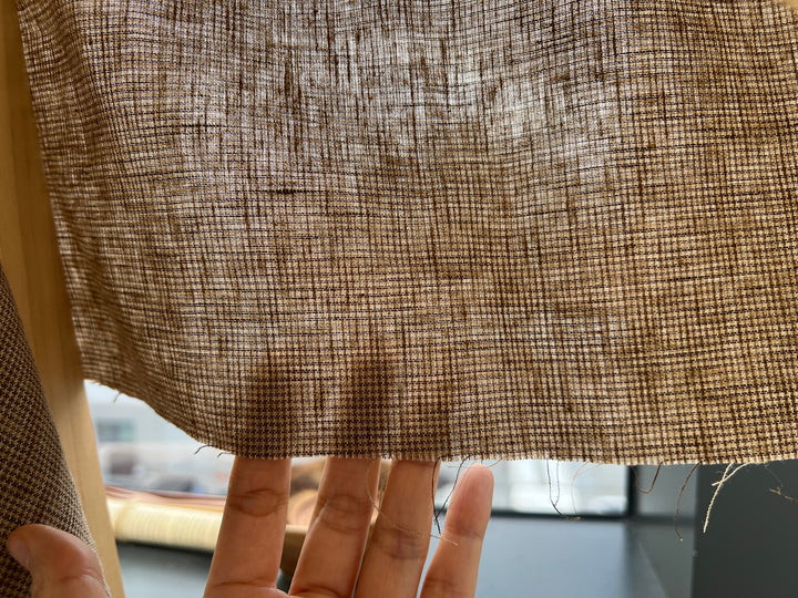 Linen Blend Mini Gingham Fabric – Delavé Texture, Medium Weight 8065 8075