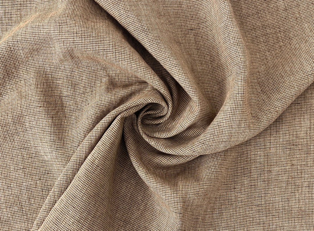 Linen Blend Mini Gingham Fabric – Delavé Texture, Medium Weight 8065 8075