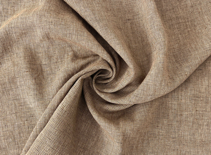 Linen Blend Mini Gingham Fabric – Delavé Texture, Medium Weight 8065 8075