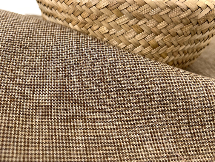 Linen Blend Mini Gingham Fabric – Delavé Texture, Medium Weight 8065 8075
