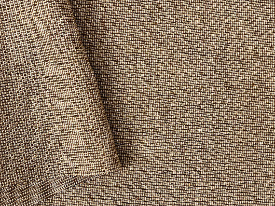 Linen Blend Mini Gingham Fabric – Delavé Texture, Medium Weight 8065 8075