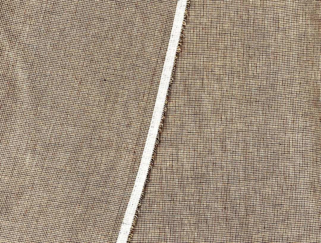 Linen Blend Mini Gingham Fabric – Delavé Texture, Medium Weight 8065 8075