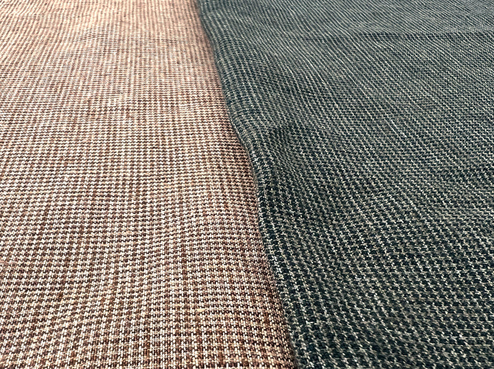 Linen Blend Mini Gingham Fabric – Delavé Texture, Medium Weight 8065 8075