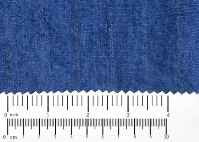 100% Linen Delavé Stripe Fabric – Deep Blue with Subtle Brown Lines, Medium Weight 8238