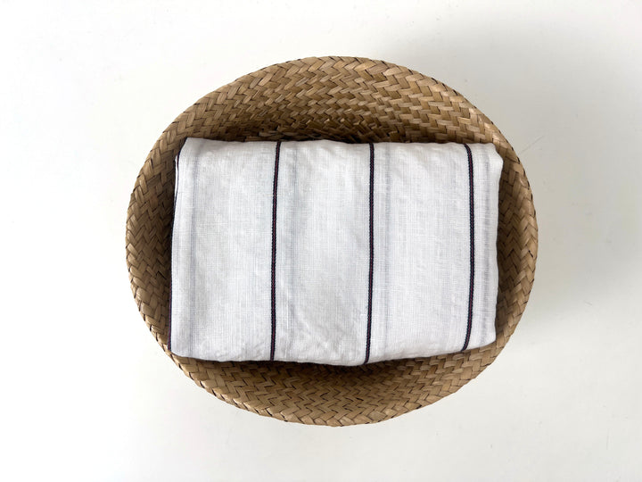 Linen Cotton Stripe Fabric – Subtle Seersucker Texture 6120