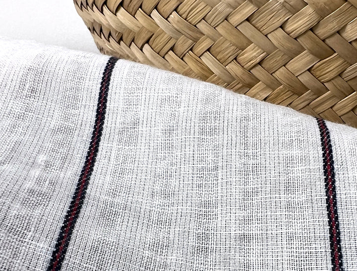 Linen Cotton Stripe Fabric – Subtle Seersucker Texture 6120