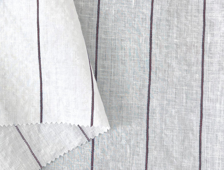 Linen Cotton Stripe Fabric – Subtle Seersucker Texture 6120