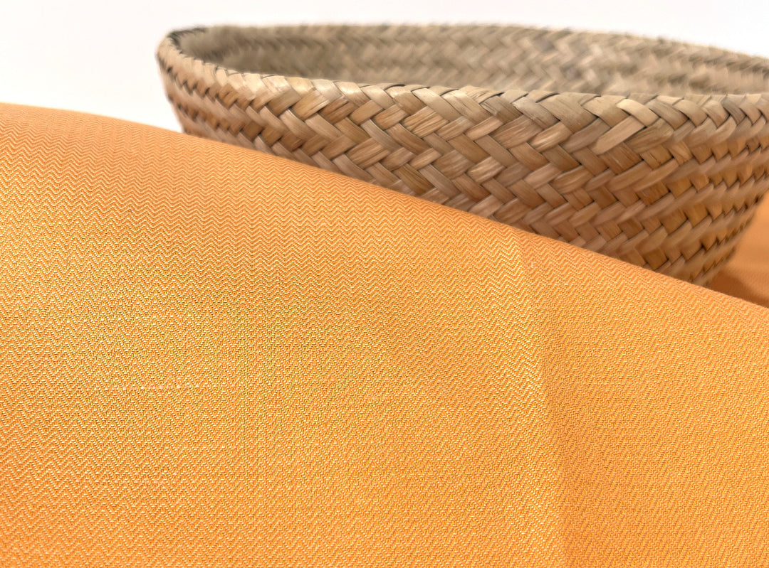 Cotton Ramie Herringbone Fabric – Orange Chambray 1571