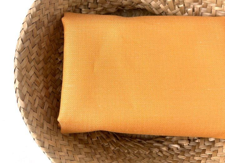 Cotton Ramie Herringbone Fabric – Orange Chambray 1571