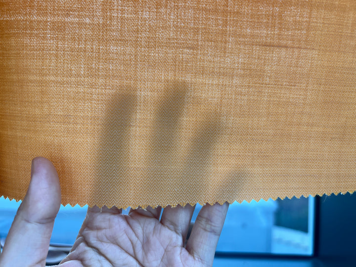 Cotton Ramie Herringbone Fabric – Orange Chambray 1571
