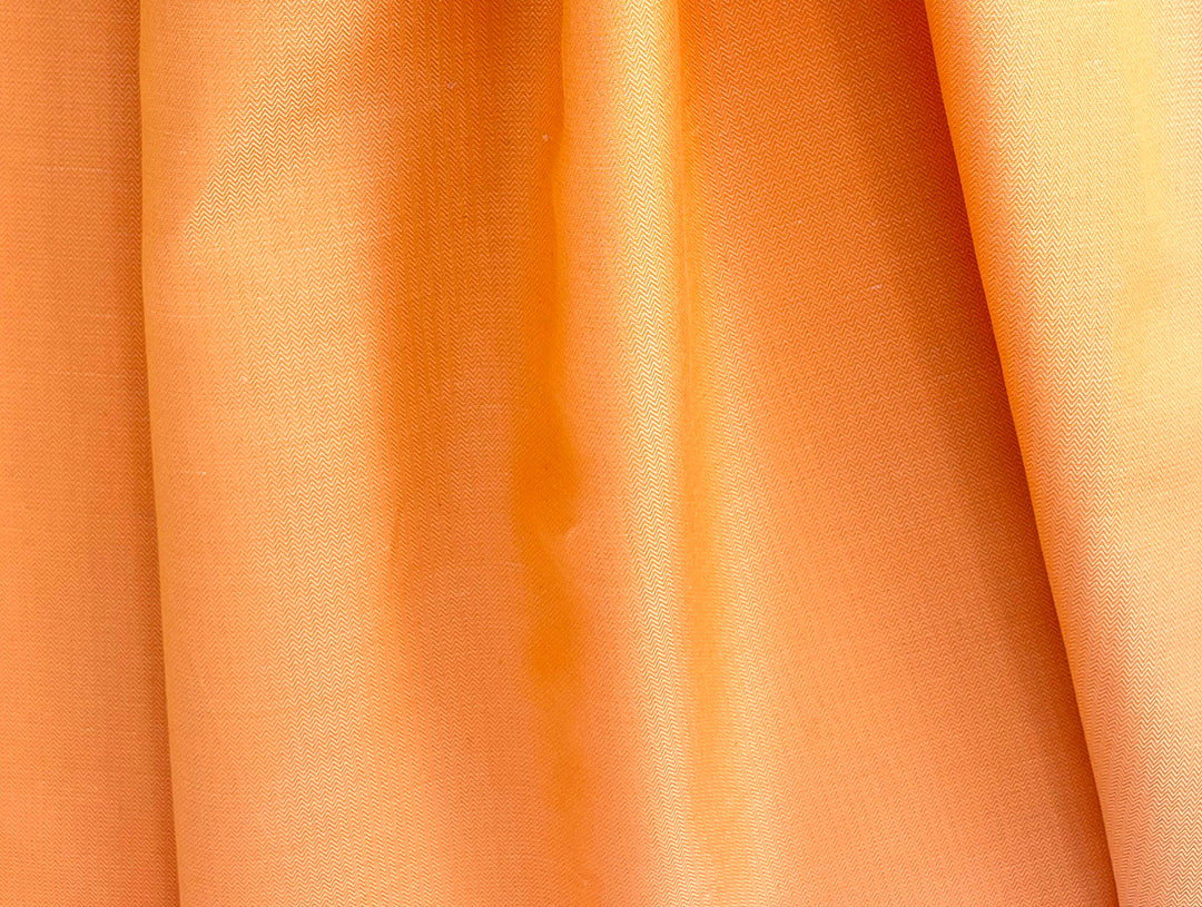 Cotton Ramie Herringbone Fabric – Orange Chambray 1571