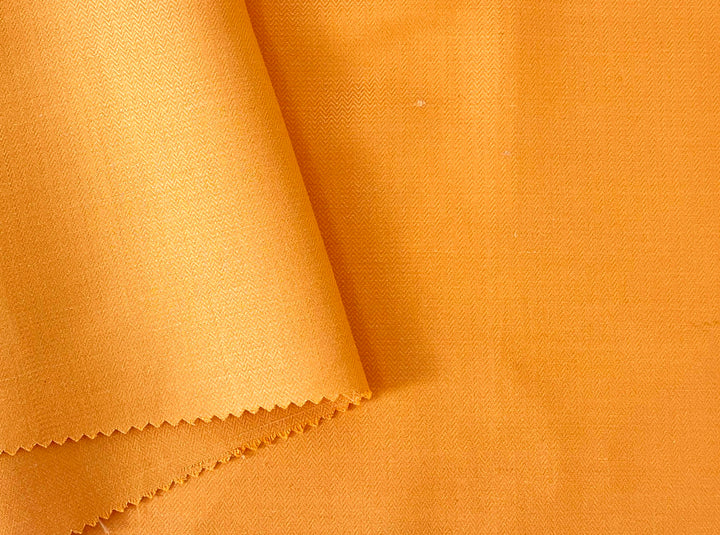 Cotton Ramie Herringbone Fabric – Orange Chambray 1571