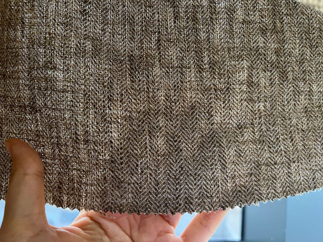 Linen Polyester HBT Herringbone Twill Fabric with Melange Effect Heavy Weight 7353 7821
