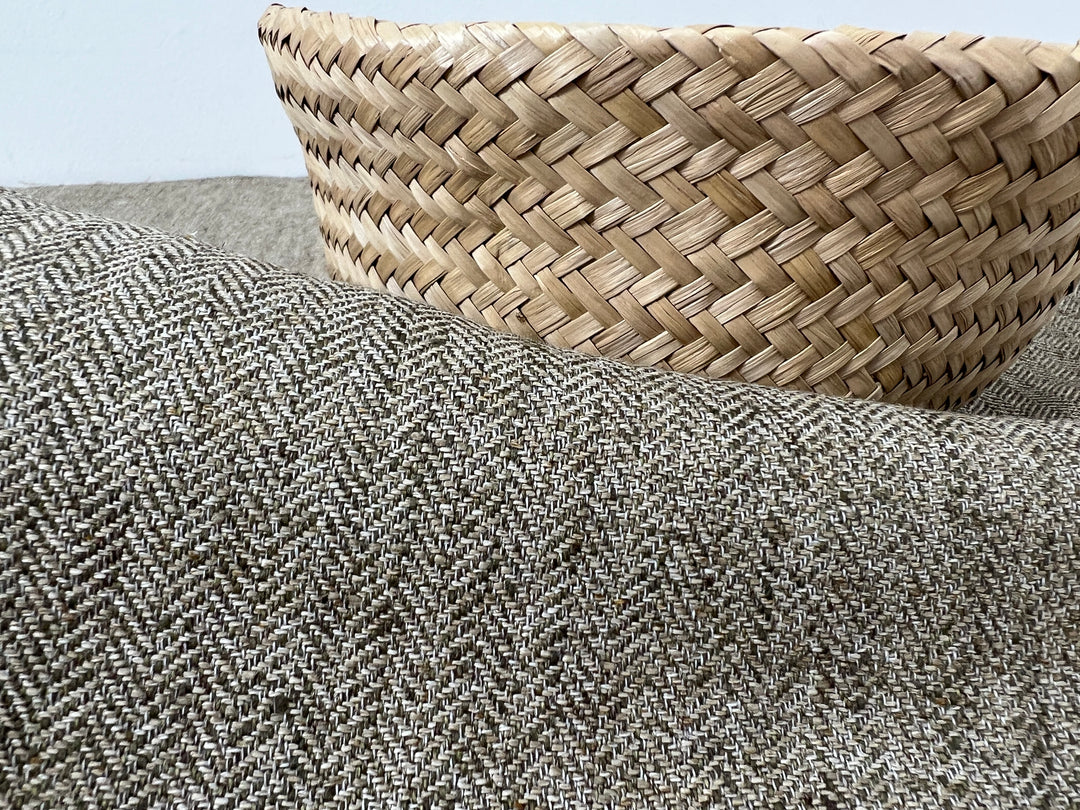 Linen Polyester HBT Herringbone Twill Fabric with Melange Effect Heavy Weight 7353 7821