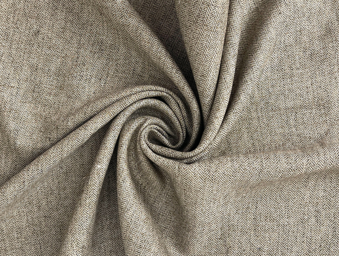 Linen Polyester HBT Herringbone Twill Fabric with Melange Effect Heavy Weight 7353 7821
