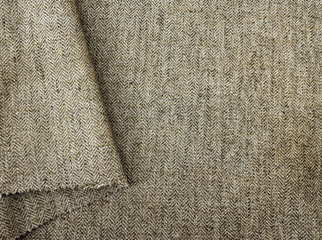 Linen Polyester HBT Herringbone Twill Fabric with Melange Effect Heavy Weight 7353 7821