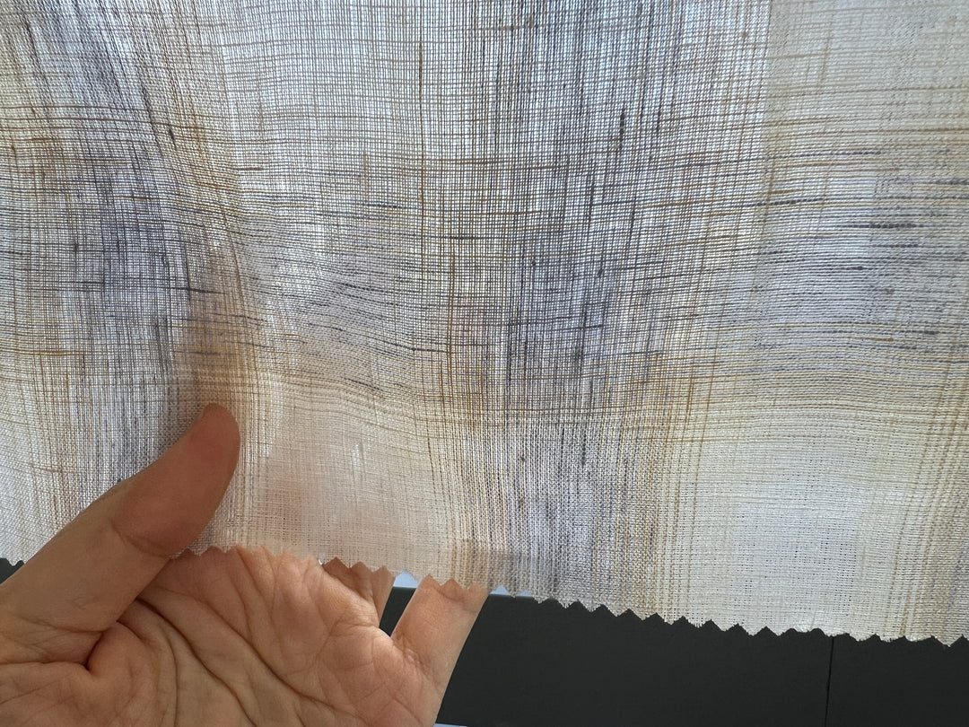 Soft Neutral Plaid Linen — 100% Linen Fabric 8297