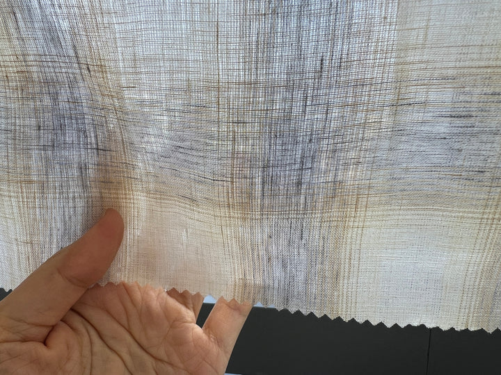 Soft Neutral Plaid Linen — 100% Linen Fabric 8297
