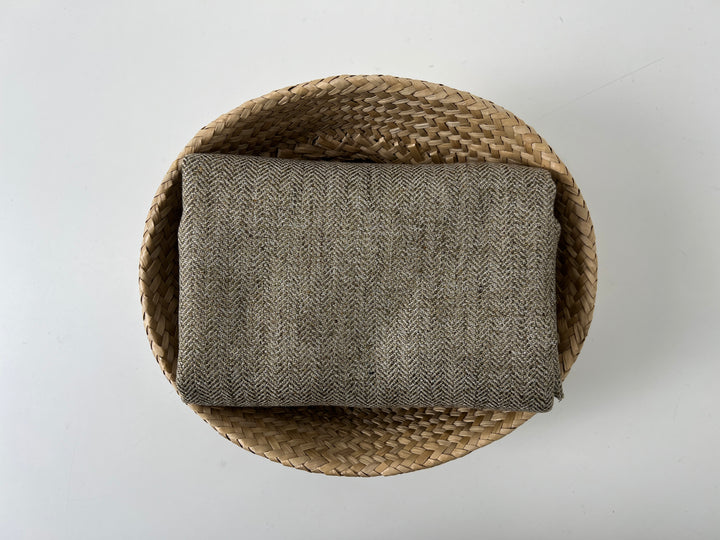 Linen Polyester HBT Herringbone Twill Fabric with Melange Effect Heavy Weight 7353 7821