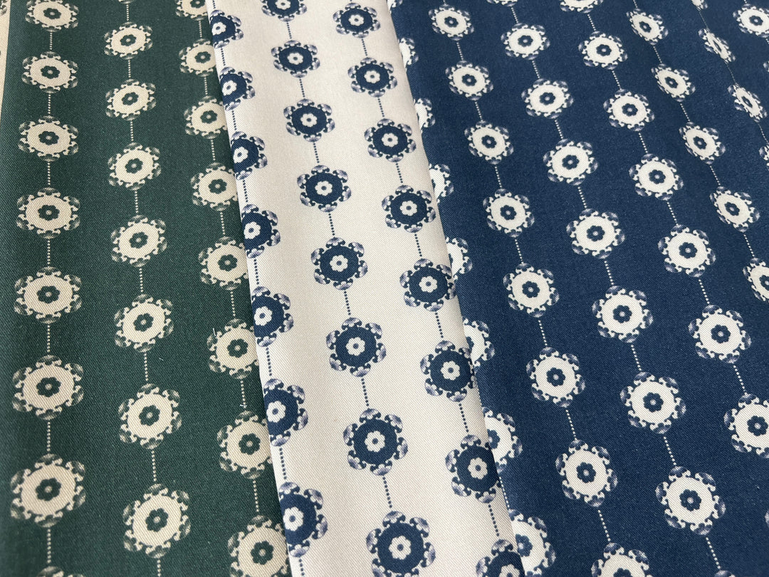 Medalians - Brass Collection - Wool Rayon Print Fabric, Design by Madeline, Madswick Studio 8370 8371 8372 8373 8374 8375