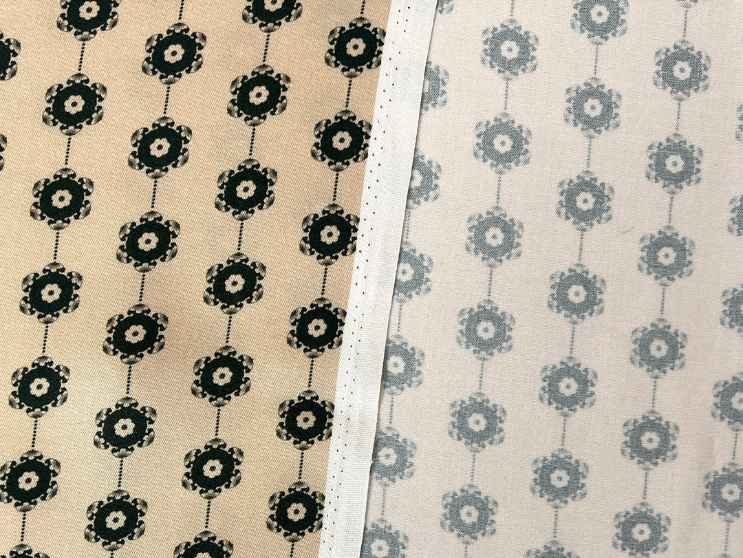 Medalians - Brass Collection - Wool Rayon Print Fabric, Design by Madeline, Madswick Studio 8370 8371 8372 8373 8374 8375