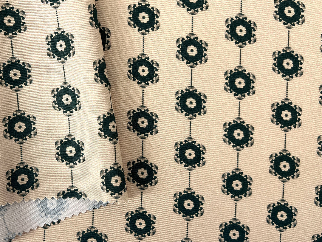 Medalians - Brass Collection - Wool Rayon Print Fabric, Design by Madeline, Madswick Studio 8370 8371 8372 8373 8374 8375