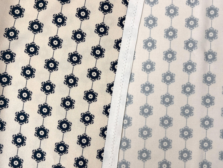 Medalians - Brass Collection - Wool Rayon Print Fabric, Design by Madeline, Madswick Studio 8370 8371 8372 8373 8374 8375