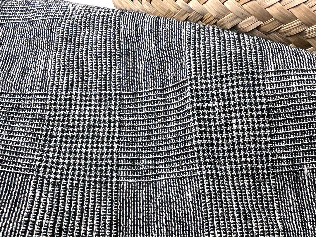 Textured Linen Blend Check Fabric – Cool Crisp Handfeel 8176