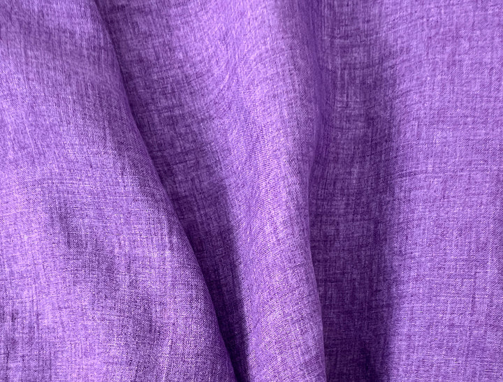 100% Linen Soft&Crisp Fabric 21s Vintage Chambray Violet(light) 7934