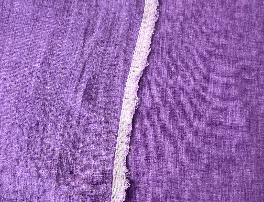 100% Linen Soft&Crisp Fabric 21s Vintage Chambray Violet(light) 7934