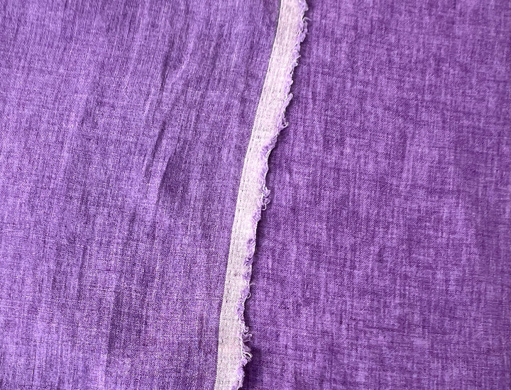 100% Linen Soft&Crisp Fabric 21s Vintage Chambray Violet(light) 7934