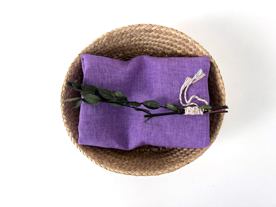 100% Linen Soft&Crisp Fabric 21s Vintage Chambray Violet(light) 7934