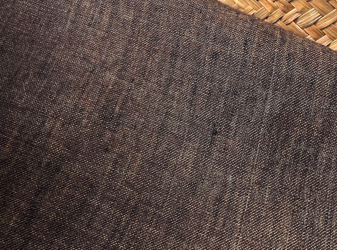 100% Linen Soft&Crisp Fabric 21s Vintage Chambray Brown(dark) 8267
