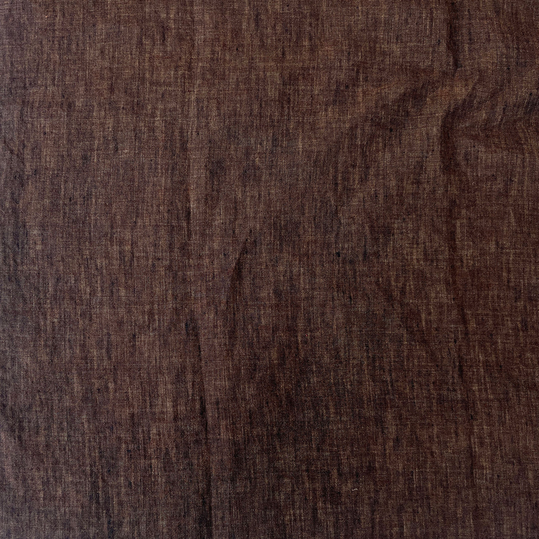100% Linen Soft&Crisp Fabric 21s Vintage Chambray Brown(dark) 8267