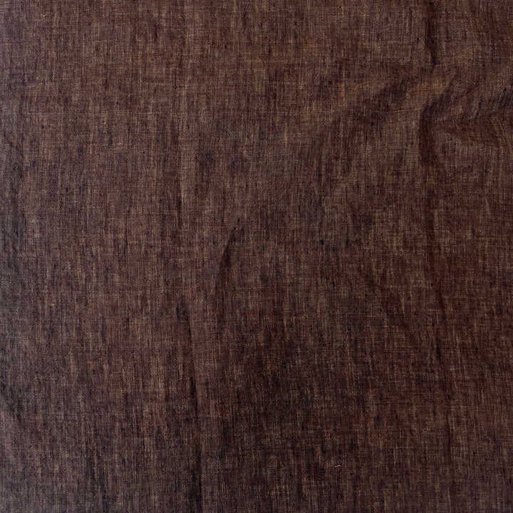 100% Linen Soft&Crisp Fabric 21s Vintage Chambray Brown(dark) 8267