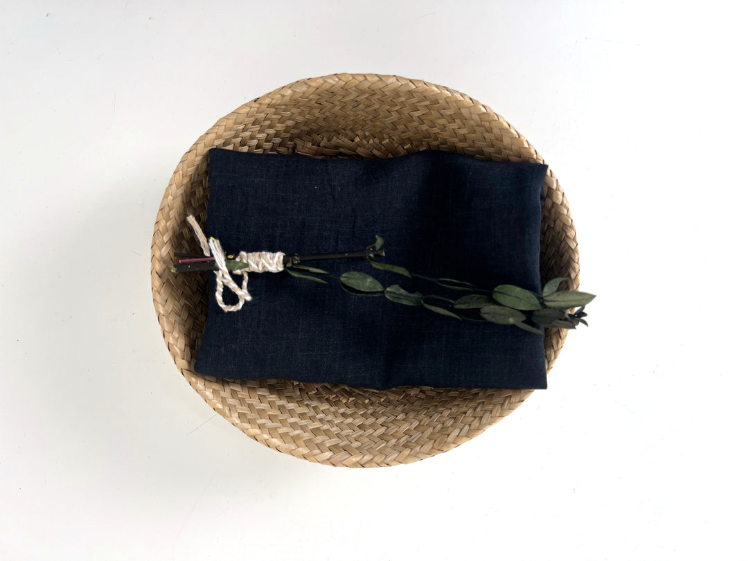 100% Linen Soft&Crisp Fabric 21s Vintage Chambray Grey(charcoal) 7333