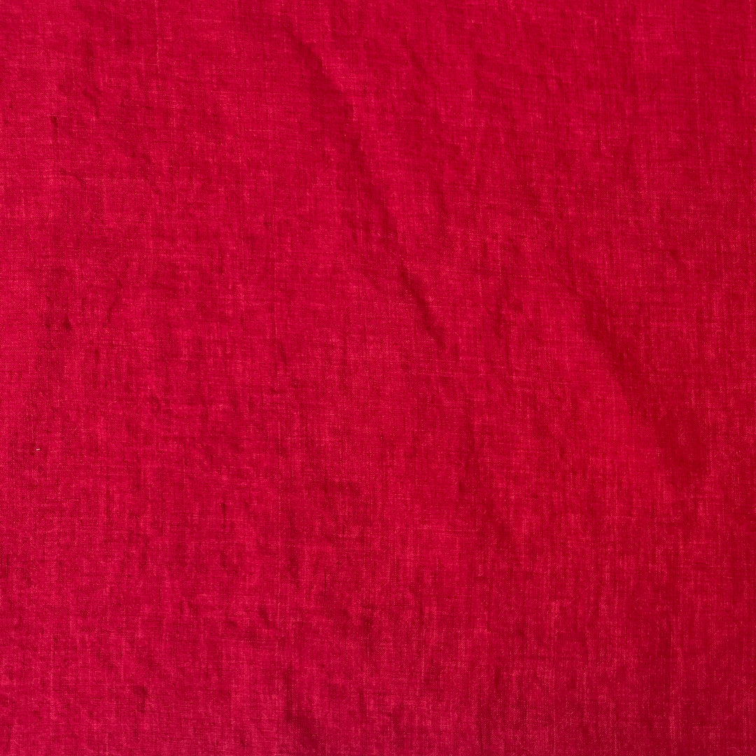 100% Linen Soft&Crisp Fabric 21s Vintage Chambray Red 8318