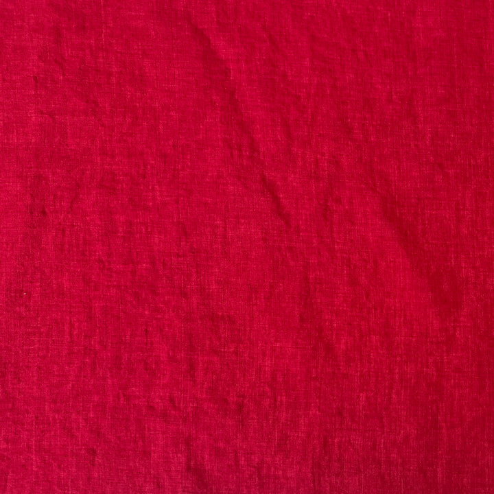 100% Linen Soft&Crisp Fabric 21s Vintage Chambray Red 8318