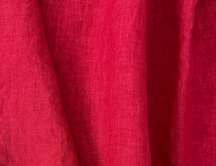 100% Linen Soft&Crisp Fabric 21s Vintage Chambray Red 8318