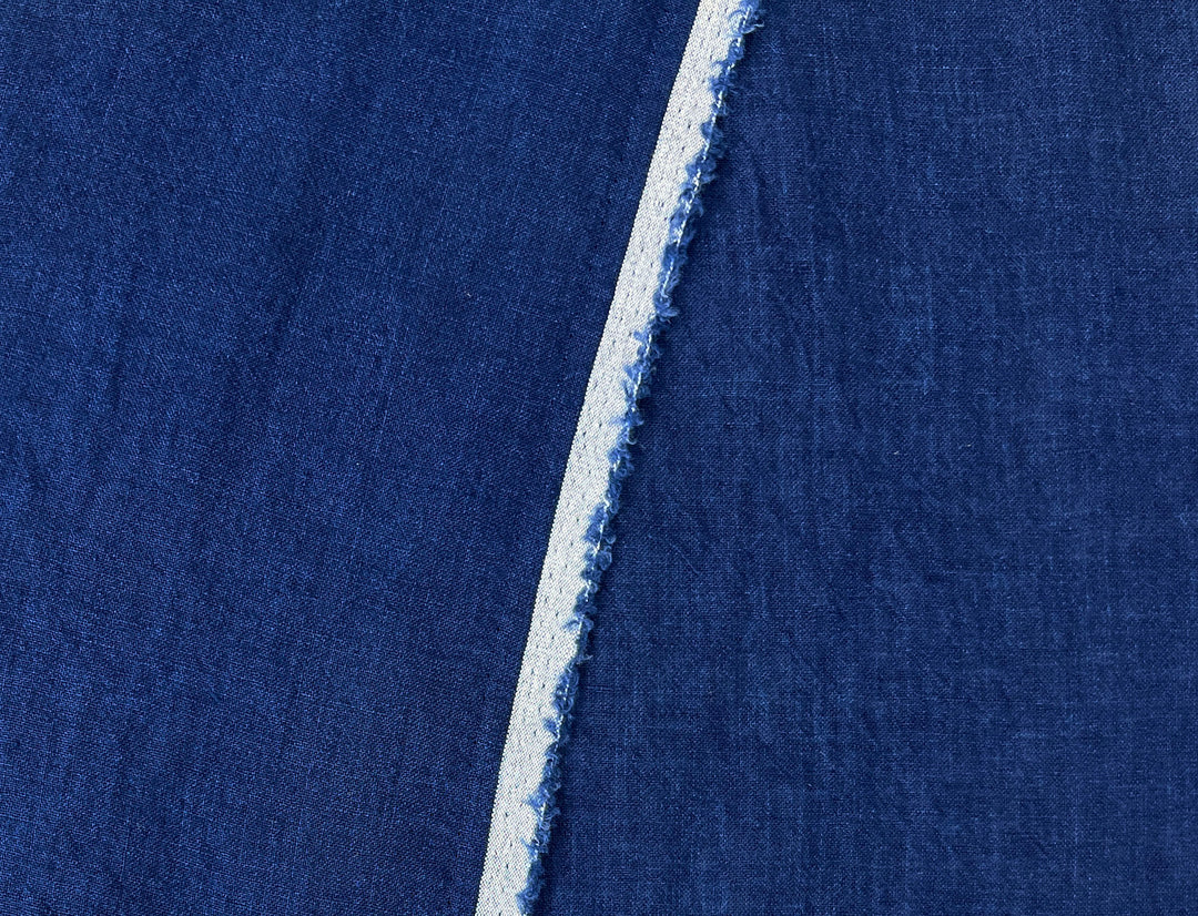 100% Linen Soft&Crisp Fabric 21s Vintage Navy(dark) 6183