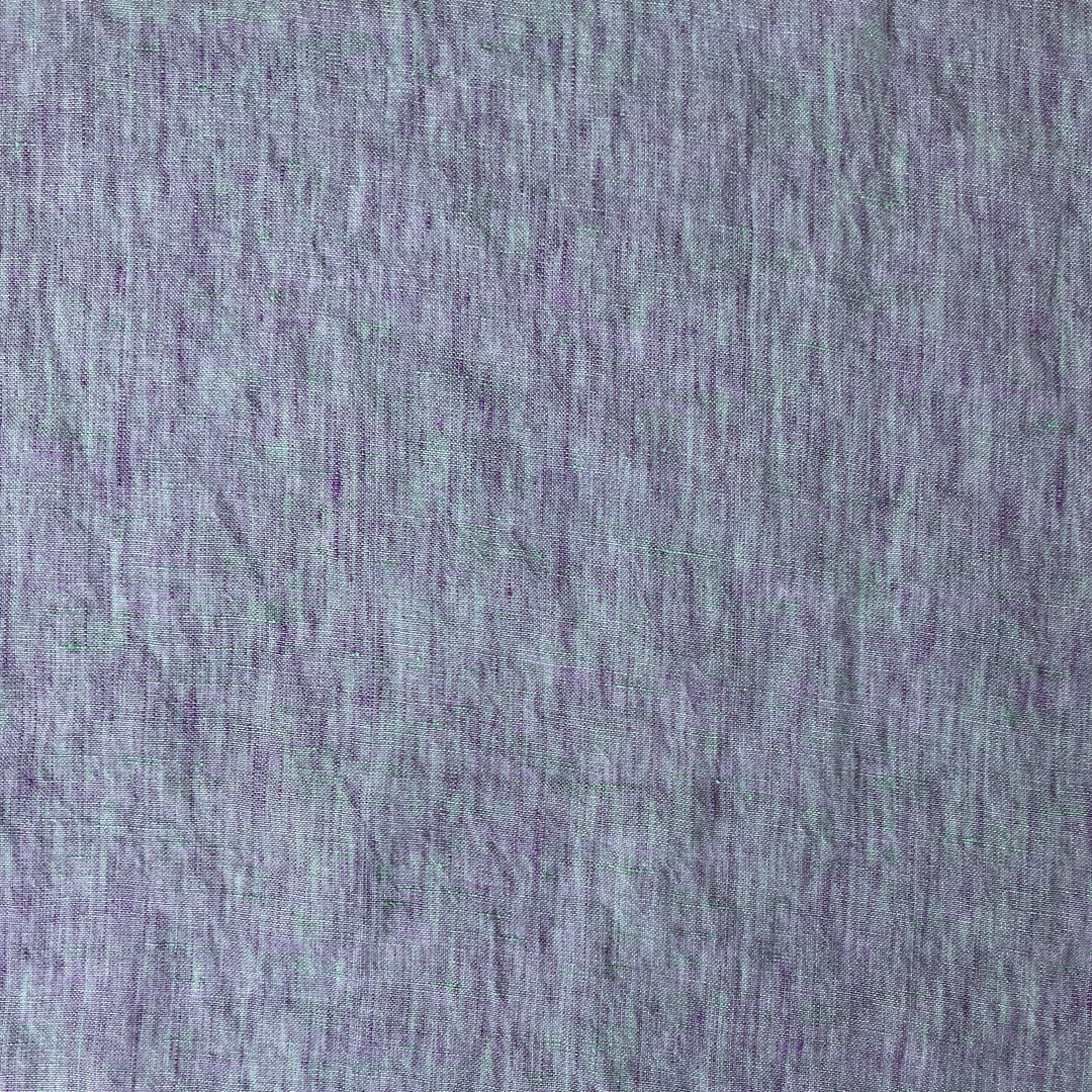 100% Linen Soft&Crisp Fabric 21s Vintage Chambray Violet(melange) 7924