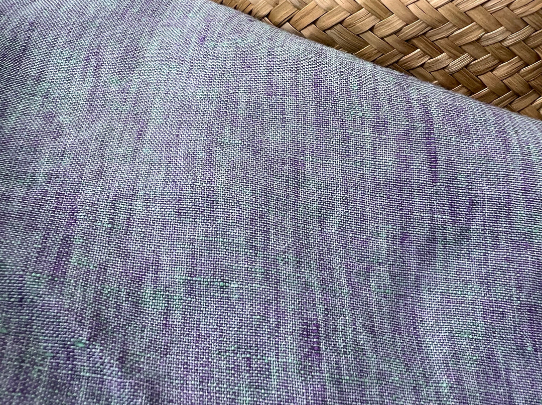 100% Linen Soft&Crisp Fabric 21s Vintage Chambray Violet(melange) 7924