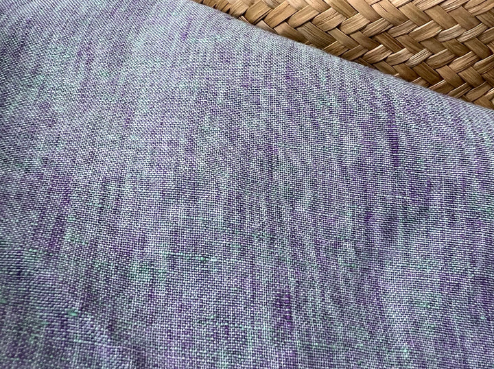 100% Linen Soft&Crisp Fabric 21s Vintage Chambray Violet(melange) 7924