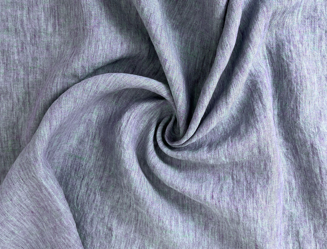 100% Linen Soft&Crisp Fabric 21s Vintage Chambray Violet(melange) 7924