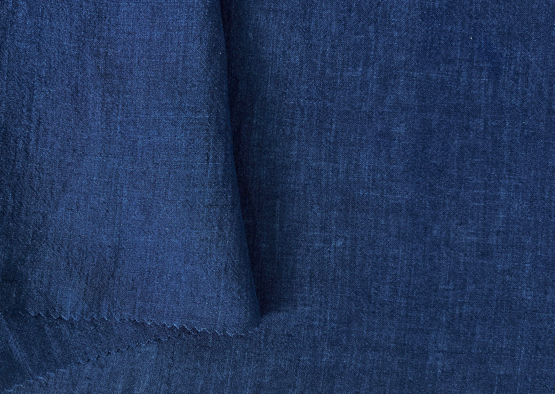 100% Linen Soft&Crisp Fabric 21s Vintage Navy(dark) 6183