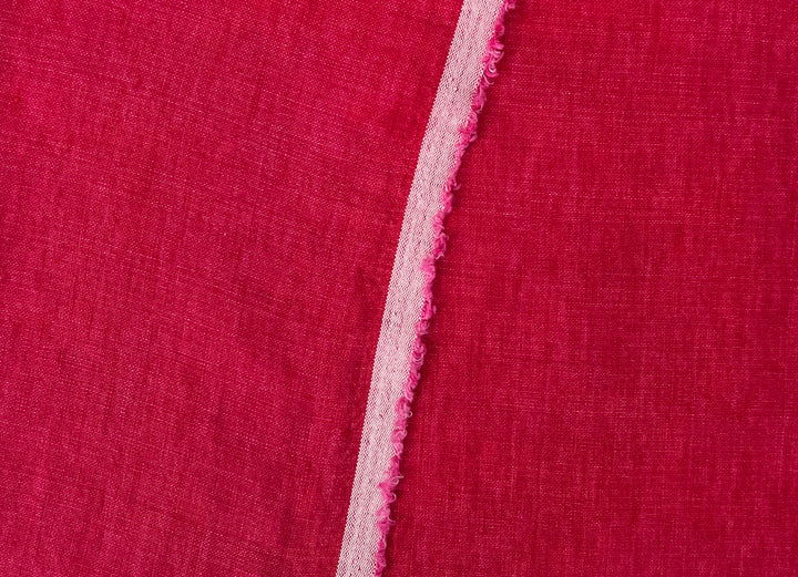 Delave Vintage Dyed 100% Linen Fabric – Medium to Heavyweight, Soft Finish Crimson Pink 7942
